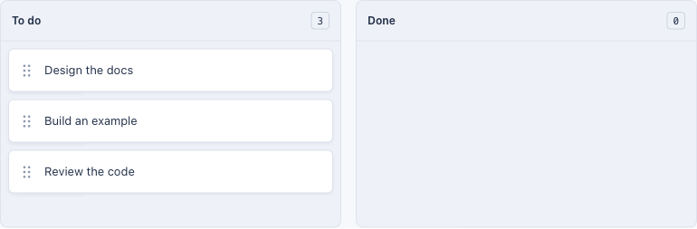 Sortable after moving an item from the planned list to done